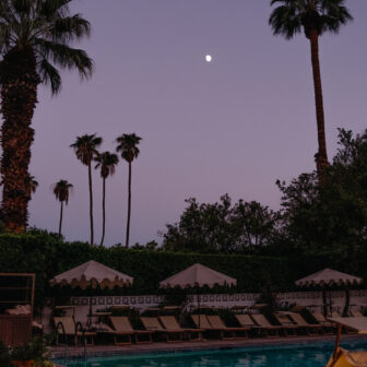pool at dusk